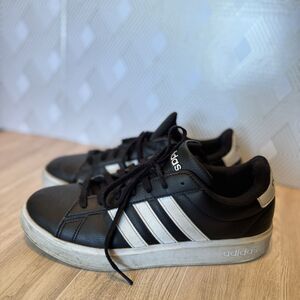 Adidas Shoes Men's Black Grand Court Base Tennis Retro Sneakers Athletic Size 8